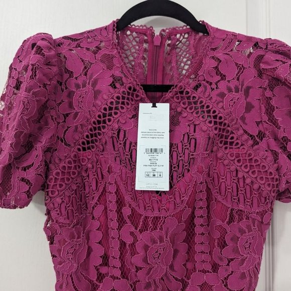 LIPSY Square Neck Puff Sleeve Midi Dress - Picture 2 of 8